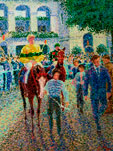 DEFILE A LONGCHAMP - 1982 Huile sur toile, 65x54 cm. Coll. privée.jpg